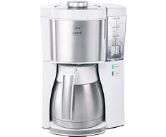 Melitta Look Therm Perfection 1025-15 Cafetière Filtre 1X4 Fonction arrêt Automatique 10 Tasses Blanc/Acier Brossé, Stainless Steel, 1.25 liters