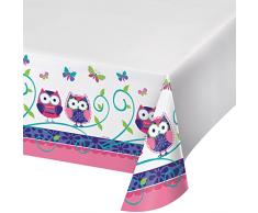 Creative Converting Nappe en plastique Motif hiboux Pour table de 2,4Â m de longueur max.
