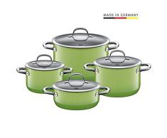 Silit 2109299073 Set de 4 Casseroles, Ãmail, Vert, 24 cm