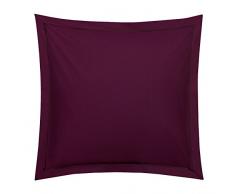 Blanc des Vosges Uni Percale Taie Coton Cyclamen 65 x 65 cm