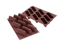 Silikomart 26.126.77.0065 SF126 Moule pour Chocolat et Glace Forme Gianduiotto 9 CavitÃ©s Silicone Marron
