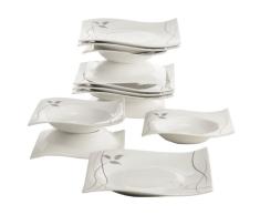 Maxwell Williams rP70912 &Leaves-in-Motion Set Table Service de Table 12 piÃ¨ces en Porcelaine dans Un Coffret Cadeau