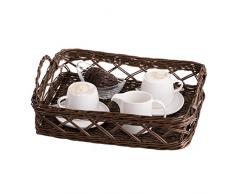 Plateau, Plateau en Osier, wengegraues Plateau en Osier Petit Panier en Marron foncé, Plateau de Service