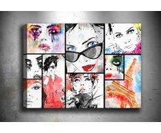 Bonamaison Peinture sur toile, multicolore, 50 x 70 cm - Conçu et fabriqué en Turquie