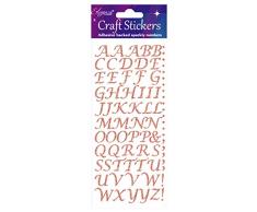 Eleganza Oa027234 stylisés Lettre de lalphabet Paillettes Craft Stickers â Or Rose Autocollant