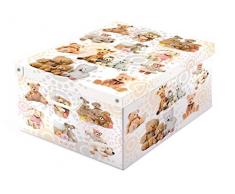 Kanguru BoÃ®te de rangement en carton recyclable Peluches pour ranger vÃªtements, armoire, jouets, couleur noir/vert/blanc/brun GRANDE dimension 50 x 39 x 24 cm