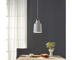 Lampe Suspendue Lumiere Suspension Blanche Abat-jour Cylindrique VN-L00026-EU