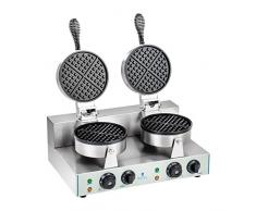 Helloshop26 3614060 Gaufrier double rond professionnel, 1300 W