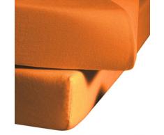 Fleuresse Jenny C Drap en Jersey, Jersey, Orange, 100 x 200 cm