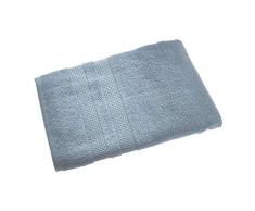 iDesign serviette de bain, grand drap de bain en coton avec un joli dÃ©tail tissÃ© pour la douche, serviette de toilette douce pour baignoire, douche ou sauna, bleu fumÃ©
