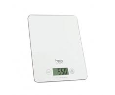 teesa tsa0 804 W Balance de cuisine numérique avec grand écran LCD, 4 G/5 kg, blanc
