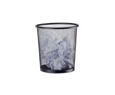 Relaxdays Poubelle mÃ©tal maille Corbeille Ã papier bureau chambre 23 cm Ã, hauteur 24 cm, noir