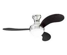 72530 Ventilateur de plafond dintÃ©rieur Ã trois pales et une lampe Celestia de 112 cm, finition chrome avec verre opale dÃ©poli