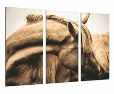 Tableau Moderne Photographique, Impression sur bois, Nostalgie, cheval brun animal, 97 x 62 cm, ref. 26857