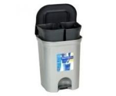 keeeper Poubelle à Pédale à 2 Conteneurs, 2x 11 L, Torge, Argent