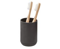 iDesign Cade Verre Ã Dents pour Le Lavabo, Petit Porte Brosse Ã Dents en Plastique, Noir
