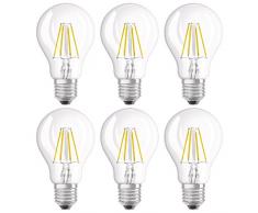 Osram Ampoule LED Filament, Forme classique, Culot E27, Dimmable, 4,5W Equivalent 40W, 220-240V, claire, Blanc Chaud 2700K, Lot de 6 pièces