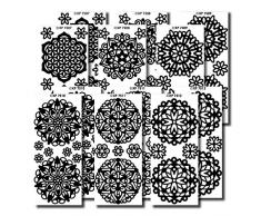 Doodey Mandala de Craft Autocollants, Autocollants, Noir Brillant