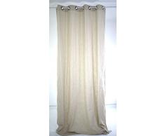 Linder 0517/15/375FR Rideau Toile Aspect Lin Sable Oeillets 135 x 260 cm