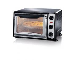 SEVERIN Mini-four gril (1 500 W, Grille et plaque de cuisson incluses, 20 L), Argent/noir, TO 2034