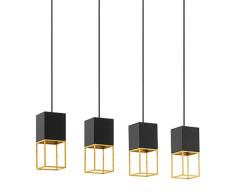 Eglo Lampe Suspension 4 ampoules Noir/dorÃ©