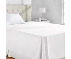 AmazonBasics 400TC Coton Sateen Infroissables Drap plane, 230 x 260 + 10 cm - Blanc