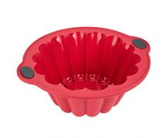 Levivo Moule Ã brioche en silicone, moule Ã pÃ¢tisserie en silicone, rouge, 20Â xÂ 9,6Â cm (dimensions intÃ©rieures)