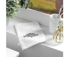 douceur dinterieur Vintage 2 GANTS DE TOILETTE, Blanc, 15 x 21 CM