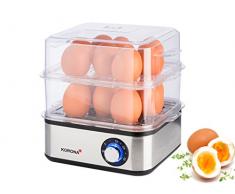 Korona Electric 25303 Cuiseur à Åufs/Mini cuiseur vapeur, inox/noir