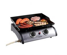LIVOO DOC150 Plancha gaz 2 brûleurs, Noir