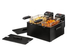 Princess Friteuse à Huile 183028, 2 x 3 litres, 2 cuves, Habillage en Acier Inoxydable Noir