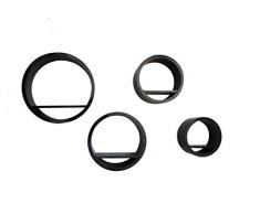 Mobili RebeccaÂ® Lot de 4 Etagere Cercle Bois Noir Design Chambre Salon Entree (Cod. RE4050)