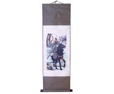 lachineuse KAKEMONO Dieu DE LA Guerre GUAN Gong - Impression sur Soie - 100 x 30 centimètres