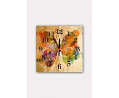 Bonamaison Horloge Murale en MDF, Multicolore, 30 x 30 cm