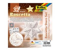 folia 410/2020 Bascetta Décoration de Noël en forme détoile Blanc/cuivré 32 feuilles 20 x 20 cm Taille finie de létoile env. 30 cm Avec instructions détaillées Idéal pour la décoration intemporelle