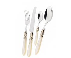 BUGATTI ALDAM-S4250 Aladdin MÃ©nagÃ¨re de 24 PiÃ¨ces Service de Table Acier/ABS Ivoire 39 x 27 x 5 cm