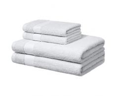 AmazonBasics Everyday Serviettes de toilette - 2 serviettes de bain et 2 essuie-mains, Blanc