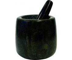 JADE TEMPLE Mortier avec Pilon en Granit Gris, Granite, Gris, 11 x 12 cm