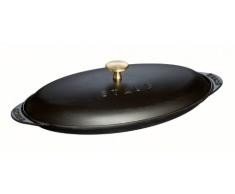 Staub Fonte 1332125 Assiette Chaude Poisson Noir Mat 31 cm