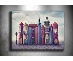 Bonamaison Peinture sur toile, multicolore, 70 x 100 cm - Conçu et fabriqué en Turquie