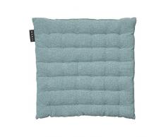 Linum PEPPER Coussin de Siege, Coton, Gris FoncÃ©/Turquoise, 40 x 40 cm