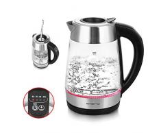 Emerio WK-122227 Bouilloire en verre avec fonction SMART EASY FILL ArgentÃ©/noir 1,7 l