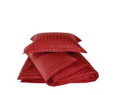 De Witte Lietaer Parure Zygo Chili Pepper Housse de Couette + 1 Taie dOreiller avec Volant Coton Peigné Rouge Foncé/Bordeaux 140 x 220 cm