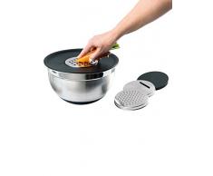 LIVOO MEN266 Bol de prÃ©paration inox multi rÃ¢pes, Argent