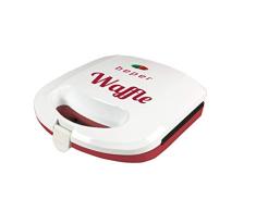 BEPER BT.602H Gaufrier 700W cable poignÃ©e thermo-isolante, Rouge/Blanc