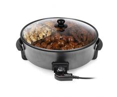 Tristar PZ-9145 Sauteuse électrique multifonction XXL, 40cm de diamètre, Thermostat réglable, 7.5 liters, Noir