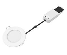 Spot à Encastrer - Blanc - Spécial Salle de Bains - 7 Watts - 3000 K - 100° - Avec Transformateur Déporté