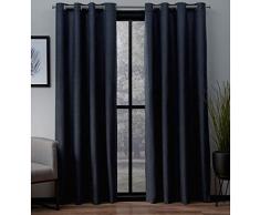 Exclusive Home Curtains Exclusif Maison Rideaux London Thermique Lin texturÃ© Grommet Top fenÃªtre Panneau de Rideau Paire, Caban Bleu, 54Â x 108Â cm, 2Â piÃ¨ces