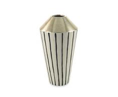 Villa DEste Home Tivoli Tribe Black/Gold Vase 14 x 14 x 26,5 cm, Blanc, Non