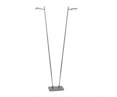 Brilliant G94820/13 Lampadaire LED a 2 lumieres LANDO, 3.5W, metal/plastique, coloris acier, 3.5 W